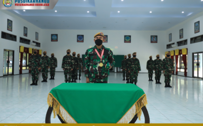 PUSDIKARHANUD IKUTI UPACARA PENUTUPAN DIKLAPA I KECABANGAN TNI AD TA 2021 SECARA VIRTUAL